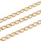 Brass Curb Chains, Cadmium Free & Lead Free, with Enamel, Spool, Long-Lasting Plated, Soldered, Golden, Pink, Link: 10.3x7x1.25mm
