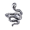Alloy Open Cuff Ring, Knitting Loop Crochet Loop, Yarn Guide Finger Holder for Women, Antique Silver, Snake, Inner Diameter: 1.9cm