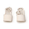Brass Charms, with Jump Rings, Lock, Platinum, 14x8x2mm, Hole: 3mm