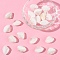20Pcs Handmade Lampwork Beads, Shell Shape, Pearlized, White, 15.5~17.5x22~23.5x9.5~11mm, Hole: 1.5~2.5mm