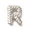 Rack Plating, Brass Pendants, Cadmium Free & Lead Free, Letter A~Z Charms, Letter R, 21x15.5x5.5mm, Hole: 2.5x3mm