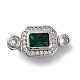 Brass Micro Pave Cubic Zirconia Box Clasps&nbsp;KK-P291-32P-1