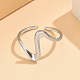 Wave 304 Stainless Steel Cuff Rings&nbsp;FS-WG0CC98-01-2