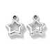 メッキアクリルパーツ  カン付き  スター  銀メッキ  20x16.5x6mm  穴：2.2mm&nbsp;PACR-Q008-14S-1