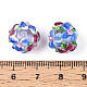 手作りランプワークビーズ連売り  バンピー  花の丸  藤紫色  11.5~13x11~12mm  穴：1.6~1.8mm  約45個/連  17.68~19.65''（44.9~49.9センチメートル）&nbsp;LAMP-N021-015A-14-3