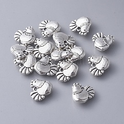 合金ペンダント  カドミウムフリー＆鉛フリー  チキン  アンティークシルバー  12x13x4mm  穴：1mm