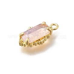 Brass Glass Charms&nbsp;KK-U061-10G-04