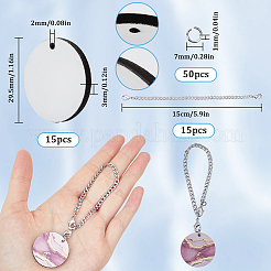 Wood Flat Round Blank Cup Charms&nbsp;DIY-SP0001-49