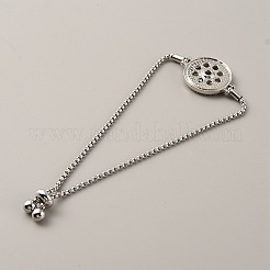 Crystal Rhinestone Interchangeable Snap Link Slider Bracelet Settings with Box Chains&nbsp;BJEW-WH0014-005A