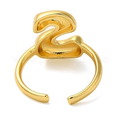 Initials Brass Open Cuff Ring for Women&nbsp;RJEW-N046-02S-G