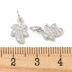 Rack Plating Brass Micro Pave Clear Cubic Zirconia Pendants&nbsp;KK-B093-14P