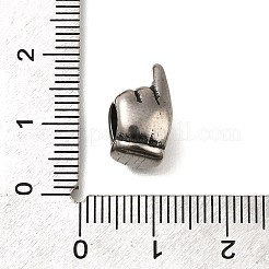 304ステンレススチールヨーロピアンビーズ  大穴ビーズ  ヤシ  アンティークシルバー  14x8x10mm  穴：4.5mm&nbsp;STAS-M100-07AS