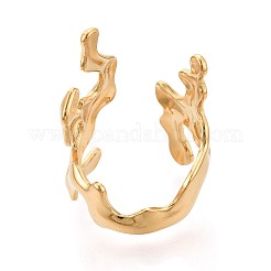 Ion Plating(IP) 304 Stainless Steel Cuff Open Rings for Women&nbsp;RJEW-N052-21G