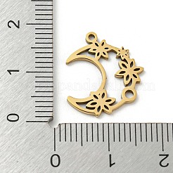 ステンレスペンダント201個  レーザー切断  ゴールドカラー  ムーン  17x16x1mm  穴：1.2mm  5個/袋&nbsp;STAS-H188-03E-G