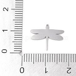 変色しない304ステンレススチールペンダント  トンボチャーム  ステンレス鋼色  12x15x1mm  穴：0.7mm&nbsp;STAS-L022-402P