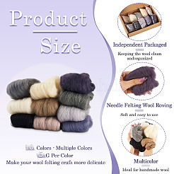 50G 10 Styles Needle Felting Wool Roving&nbsp;DIY-TA0012-77