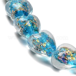 Handmade Dichroic Foil Glass Beads Strands&nbsp;DICH-U001-03F