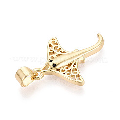 Brass Micro Pave Cubic Zirconia Pendants&nbsp;KK-T080-09G