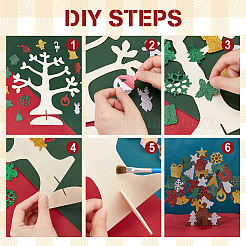 6 Set Christmas Unfinished Wood 3D Tree Display Decoration Kit&nbsp;DIY-NB0008-65
