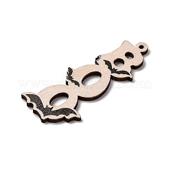 片面プリントの木製ペンダント  ハロウィーンのチャーム  言葉  54.5x23.5x2.5mm  穴：1.6mm&nbsp;WOOD-B009-01D