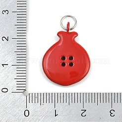 Button 304 Stainless Steel Enamel Pendants&nbsp;SA-CBAE390-01B