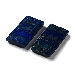 天然石ラピスラズリペンダント  ファセット長方形チャーム  25x13x4~4.5mm  穴：1mm&nbsp;G-G063-01D