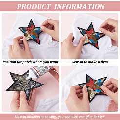 Star Sew on PVC Sequins Patches&nbsp;PATC-FG0001-15