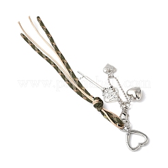 4Pcs 4 Colors Polyester Cord & Alloy & Plastic Pendant Decorations&nbsp;HJEW-JM04341