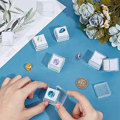 24Pcs Square Transparent Plastic Loose Diamond Box&nbsp;CON-OC0001-68A