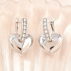 Brass Micro Pave Clear Cubic Zirconia Hoop Dangle Earrings&nbsp;EJEW-G471-30C-P