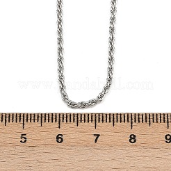 2MM Brass Rope Chain Necklaces for Women Men&nbsp;NJEW-G174-01P