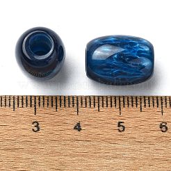 レジンヨーロピアンビーズ  大きな穴バレルビーズ  ミディアムブルー  16x12x12mm  穴：5mm&nbsp;RESI-U008-04A