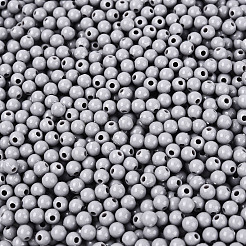 不透明なアクリルビーズ  ラウンド  濃いグレー  4mm  穴：1.2~1.4mm  約16665個/500g&nbsp;SACR-A006-06E