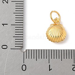 丸カン付きの純銀製中空シェル型チャーム  ゴールドカラー  13.5x8x3.5mm  穴：3.5mm&nbsp;STER-R013-02G