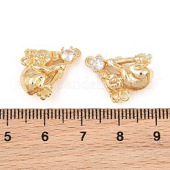真鍮マイクロパヴェクリアキュービックジルコニアペンダント  コアラチャーム  18KGP本金メッキ  18x15x8mm  穴：1.4mm&nbsp;KK-CBA6818-05G
