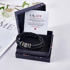 Word Love You Forever Braided Leather Triple Layer Multi-strand Bracelet&nbsp;JB750A