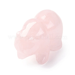 天然石ローズクォーツディスプレイパーツ  家の装飾用品  シロクマ  34~36x48~50x26~28mm&nbsp;DJEW-P019-C05