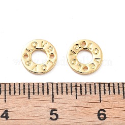 真鍮製コネクタチャーム  ワード愛と環  18KGP本金メッキ  8x1mm  穴：0.8mm&nbsp;KK-G516-25G