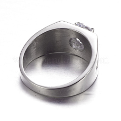 316 Surgical Stainless Steel Wide Band Rings&nbsp;RJEW-P115-09