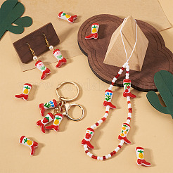 5Pcs Boot Baking Paint Glass Enamel  Beads&nbsp;LAMP-TADJ0001-08I