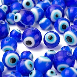 3 Strands 3 Style Handmade Evil Eye Lampwork Round Bead Strands&nbsp;LAMP-LS0001-12B