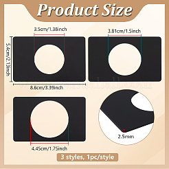 アクリルコインディスプレイホルダー3個  長方形  ブラック  86x54x2.5mm  内径：35~44.5mm&nbsp;ODIS-BC0001-23