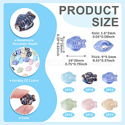 30Pcs 6 Colors Handmade Porcelain Beads&nbsp;PORC-TA0001-84