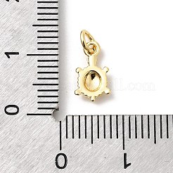 真鍮製チャーム  長持ちメッキ  ラックめっき  18KGP本金メッキ  丸カン付き  カメ  10.5x6x2mm&nbsp;KK-Z135-14A-G