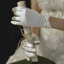 Satin Cloth Bride Gloves&nbsp;AJEW-WH20816-030A