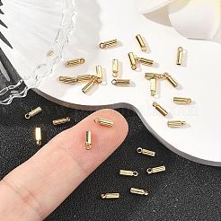 シェグレースの真鍮製コードエンド  エンドキャップ  コラム  カドミウムフリー＆ニッケルフリー＆鉛フリー  長持ちメッキ  18KGP本金メッキ  2.5x2.5x6.5mm  穴：1mm&nbsp;XGRQ2O508-431G