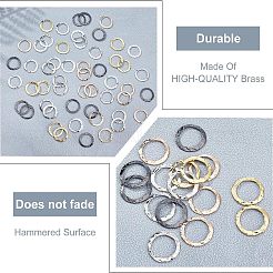 5色の真鍮製リンクリング60個  ハンマーリング  ミックスカラー  16x1mm  内径：12.5mm  12個/カラー&nbsp;KK-FG0001-01