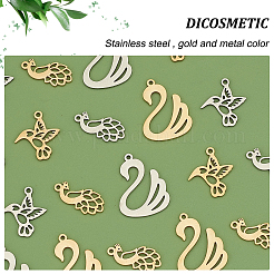 24Pcs 6 Style 201 Stainless Steel Charms&nbsp;STAS-DC0008-61