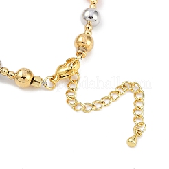Rack Plating Brass Micro Pave Cubic Zirconia Beaded Bracelets&nbsp;BJEW-P341-02G