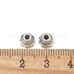 合金ビーズキャップ  カドミウムフリー＆鉛フリー  フラットラウンド  アンティークシルバー  6.5x4.5mm  穴：1.6mm  約2702個/1000g&nbsp;TIBE-P003-28AS